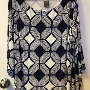 Brand New Plus Size Navy & White Shift Dress